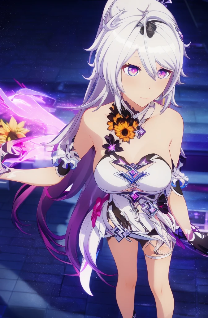 8K, ((Honkai Impact 3,houkai impact,kiana,Kiana))Highest quality, masterpiece, (ultra-detaileded:1.1), (high detaileded skin), 
A girl is DJing at a bar, night, Colorful neon lights, Cyberpunk Style, naughty face, Carnival Scene, Intoxicating atmosphere, Lost Self, Dancing crowd, bar woman, DJ activities, From above,
Ticker, Swimwear, blue eyes, bikini, Long Hair, sunflower, twin Braidings, Braiding, necklace, hair ornaments, hair band, Laughter, 
(beautiful_face), ((Complex_detailed)), clear face, 
((Are you okayly_detaileded)), Are you okay_fabric_emphasize, 
((Shiny)), full_shot