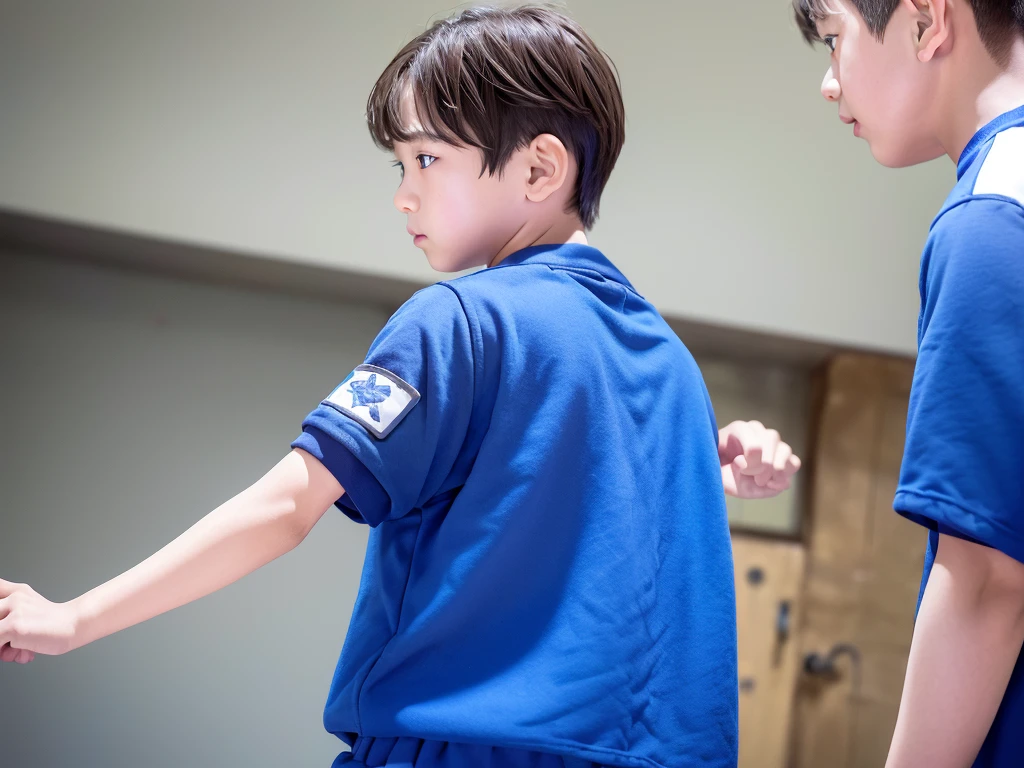 Prison cell、 regression、Prison officers abuse、A boy in a juvenile detention center、Boy rapes boy、Boy in gym clothes、Blue shorts、Shorter than other people、(10Age 1.4)、Japanese、Hot summer day、My body is shaking with fear、Frightened boy、torture、(Boy 1.4)