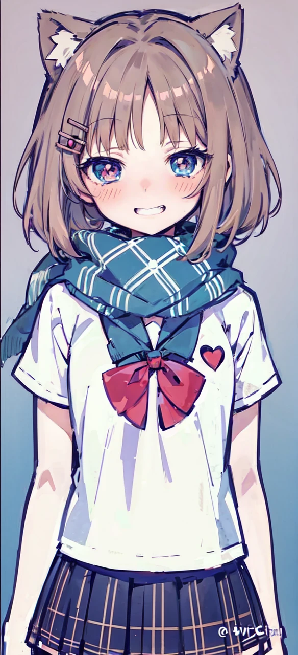 Anime Girls with cat ears and a scarf, Cute girl anime visuals, Anime Moe Art Style, Yandere. expensive, (Anime Girls), Chihiro! fujisaki, extremely cute Anime Girls face, cute Anime Girls, sayori, Kantai Collection Style, an Anime Girls, [[[[smile wickedly]]]], Yandere