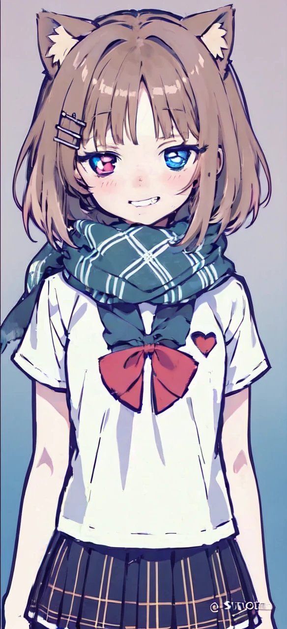Anime Girls with cat ears and a scarf, Cute girl anime visuals, Anime Moe Art Style, Yandere. expensive, (Anime Girls), Chihiro! fujisaki, extremely cute Anime Girls face, cute Anime Girls, sayori, Kantai Collection Style, an Anime Girls, [[[[smile wickedly]]]], Yandere