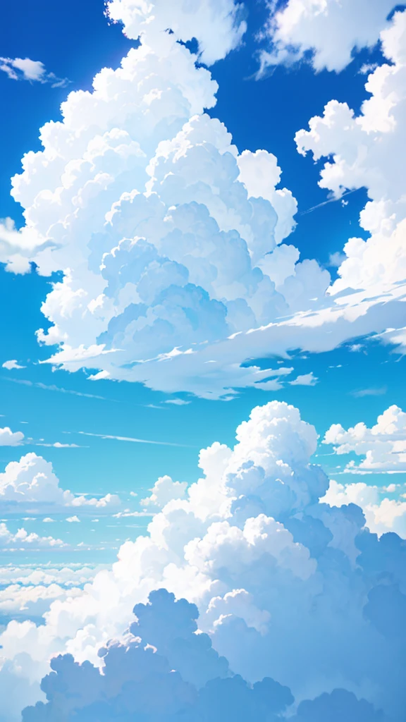 Beautiful clear blue sky, vibrant white clouds, high-definition photography, 4K HD wallpaper.