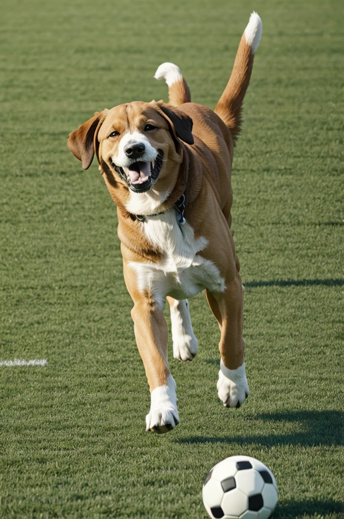 happy puppy, playing football