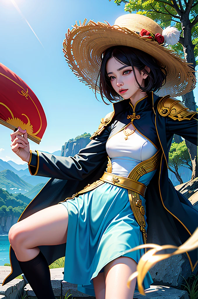 (masterpiece), (best quality), realistic, cinematic light, tang wutong from donghua soul land season 2, cool pose, battlefield background, perfect body, white eyes, white bobcut hair
