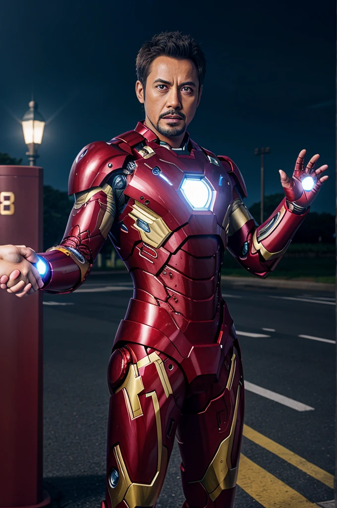Saturu Gojo Hand Shake With Iron Man 8K