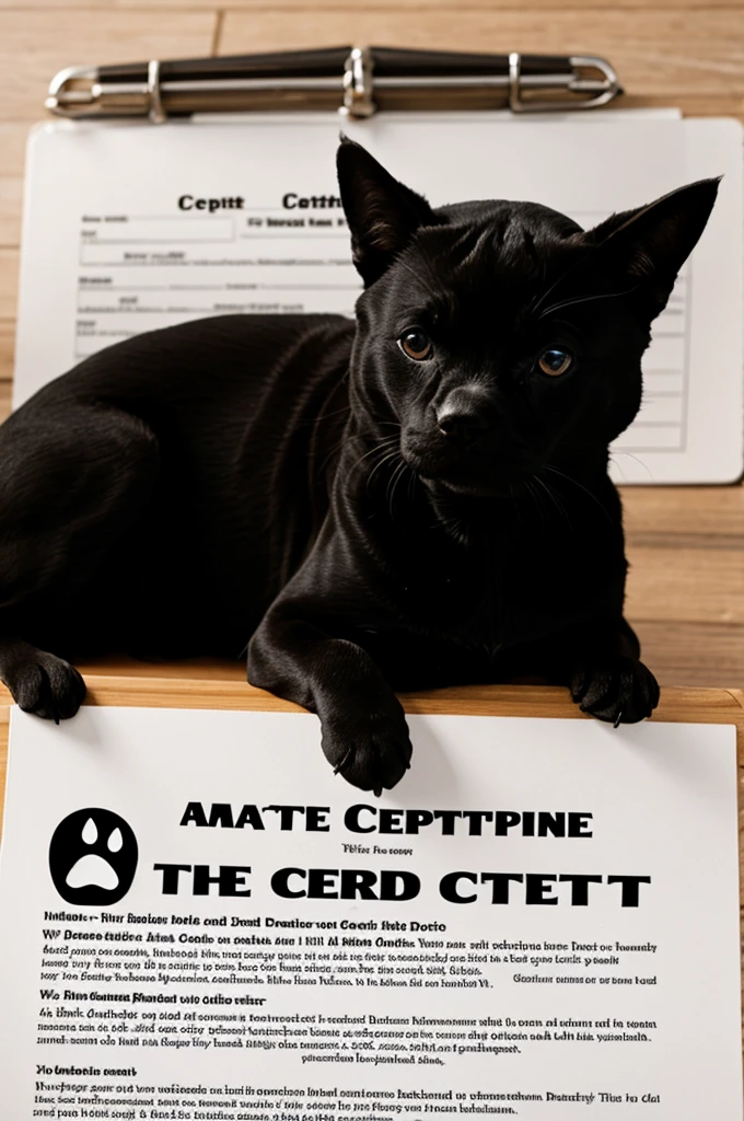 A pet death certificate