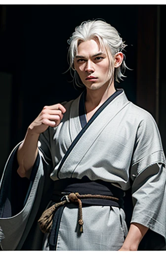 Fierce　human　　Platinum Kimono　Silver Hair　male　Lord of the Rings　Rugged　Fighter