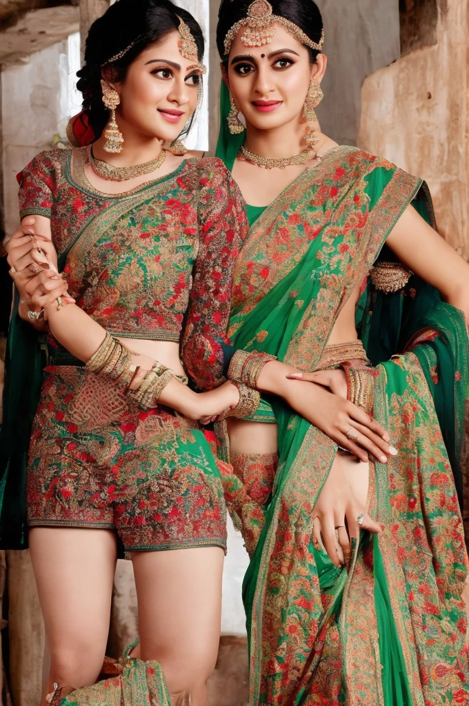 a naked woman flashing boobs and pussy wearing dupatta