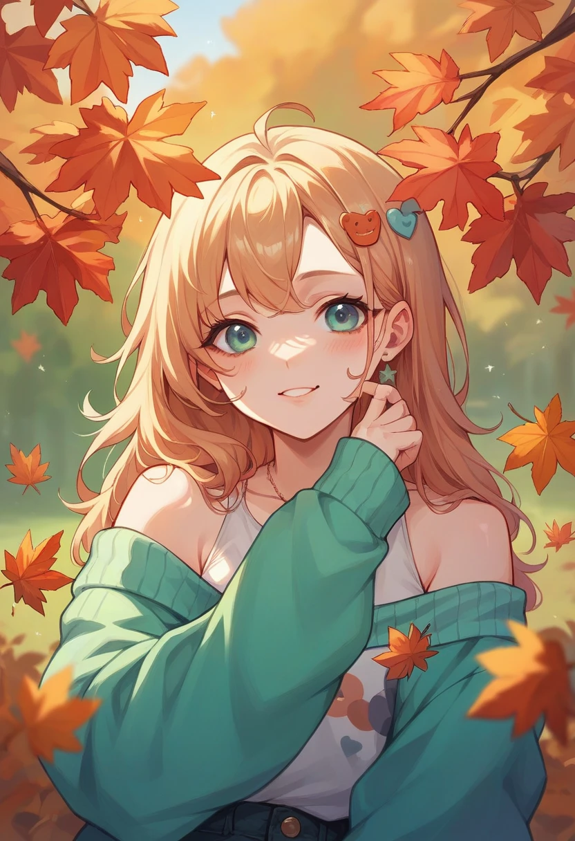 Beautiful women in a colourful cute autumn inspirated pastel clothing