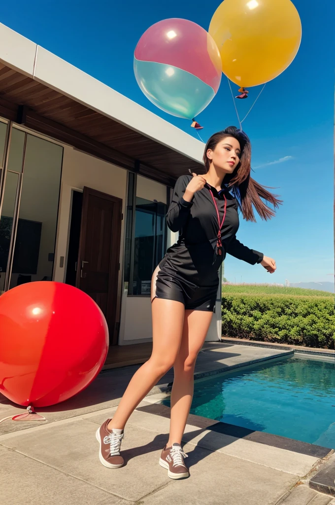 (masterpiece, best quality:1.2), 1girl, solo, BLACK PANTS,TANK TOP