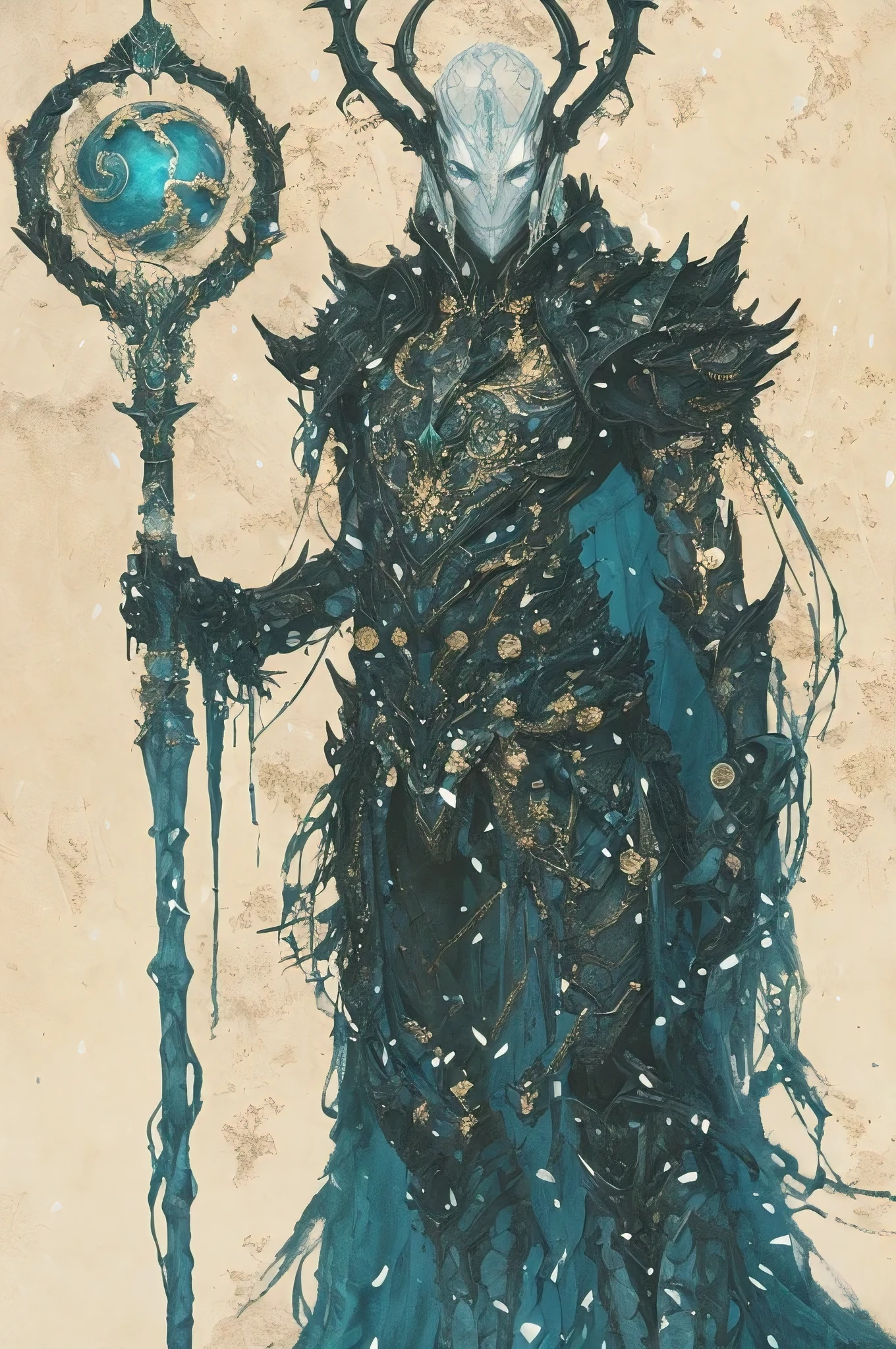 photorealistic, surreal, alien ice shaman, full-body character, 1 character, detailed facial features, detailed clothing, intricate headdress, cold icy environment, glowing crystals, volumetric lighting, dramatic lighting, moody colors, cinematic composition, highly detailed, 8k, masterpiece