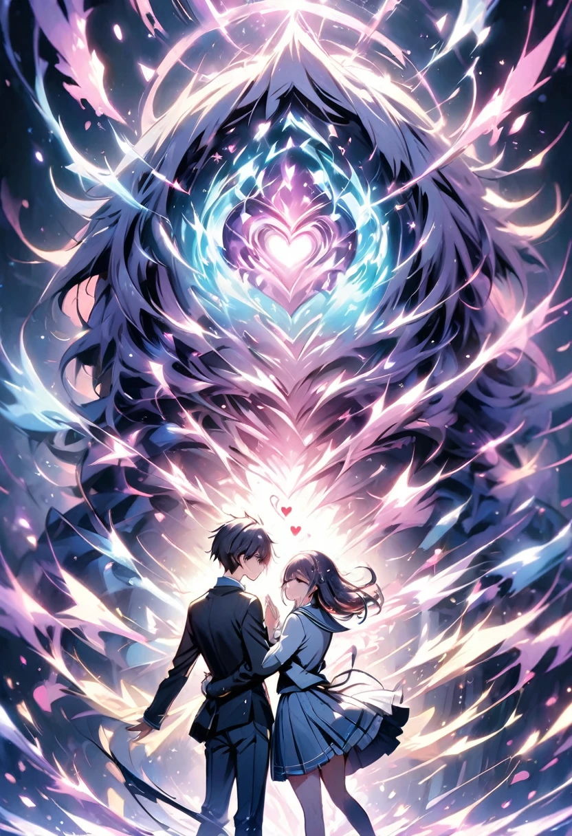 Couple, high school student, School, love confession, heart, pink, magic