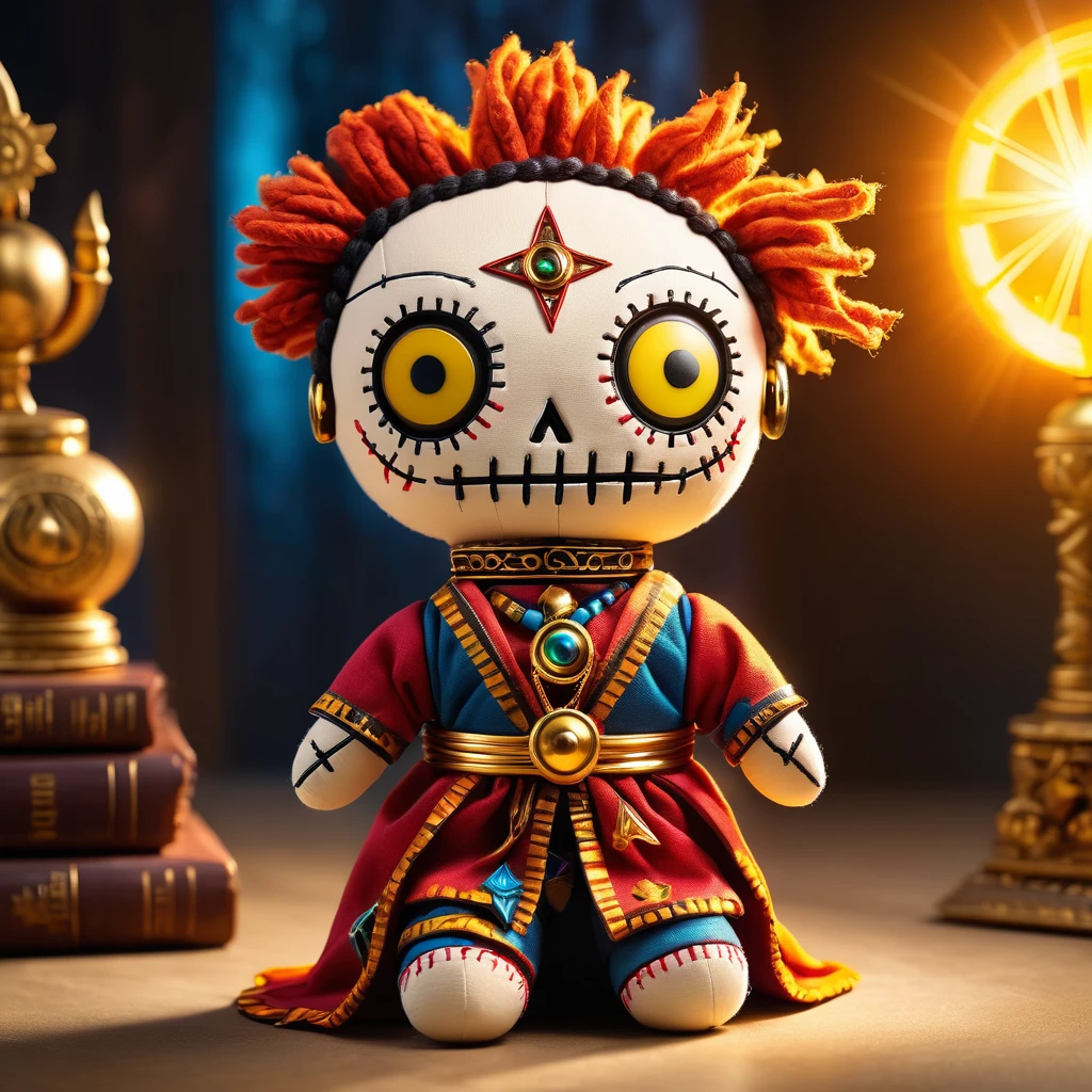 (knitted toy voodoo doll:1.7), (Voodoo Hercules:1.3), (Clothing: ancient Greek hero attire with lion patterns:1.0), (Accessories: enchanted club emitting a powerful glow, floating hydra head:1.1), (background: grand ancient Greek arena with marble columns, spectators, and an atmosphere of heroic feats:1.2), best quality, masterpiece, detailed soft oil painting, detailed background, dramatic cinematic lighting, soft edge lighting, professional, dramatic lighting, hard edge lighting, ultra quality, 4k, masterpiece, best quality, 8k, ultra high definition, high resolution, extremely detailed