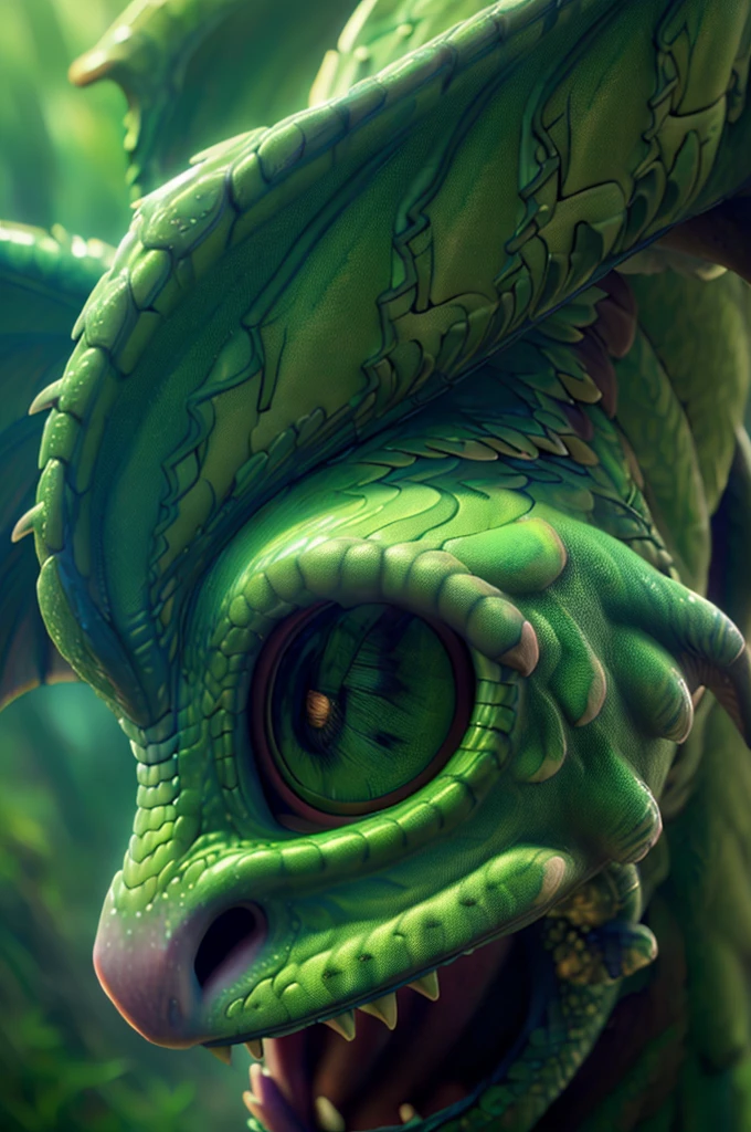 A magnificent muscular dragon, photorealistic, highly detailed scales, glowing green eyes, intricate horns, powerful claws, massive wings, coiled body, dramatic lighting, cinematic composition, mist and fog, fantasy landscape, moody atmosphere, vibrant colors, (best quality,4k,8k,highres,masterpiece:1.2),ultra-detailed,(realistic,photorealistic,photo-realistic:1.37)