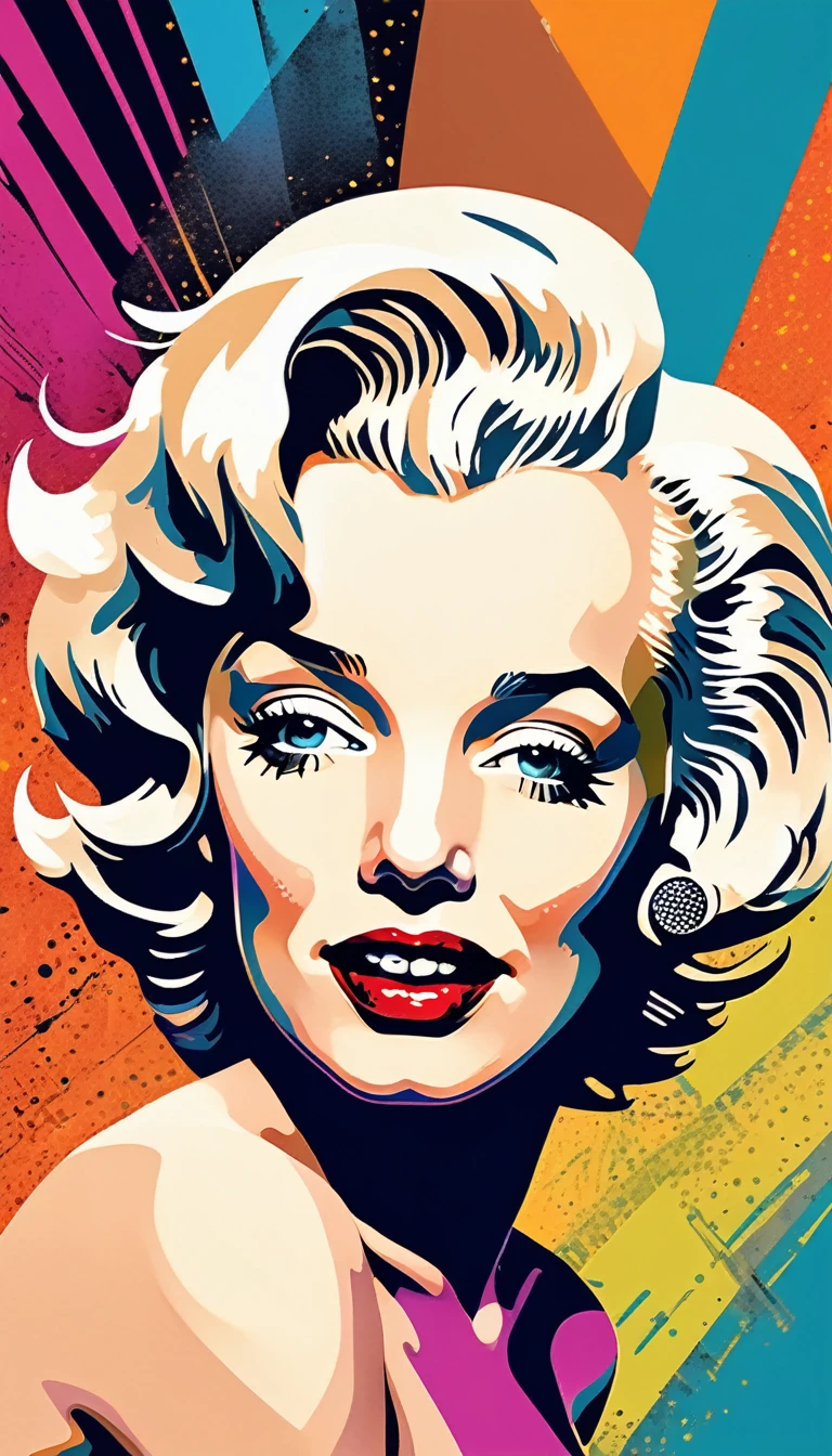 Vector Art,pop Art style abstract style ,collage, Sci-Fi Theme, collage style , mixed media, layered, textural, detailed, artistic, Cool color guide,,a perfect naked Marilyn Monroe,slim,shoulder length straight bob hair, Tracing the lines of a magical glyph, activating its hidden potential,
Ultra High Resolution, wallpaper, 8K,Rich texture details, hyper detailed, detailed background, detailed eyes,dramatic angle, epic composition,professional lighting,
SimplepositiveXLv1 . non-representational, colors and shapes, expression of feelings, imaginative, highly detailed . bright colors, bold outlines, popular culture themes, ironic or kitsch