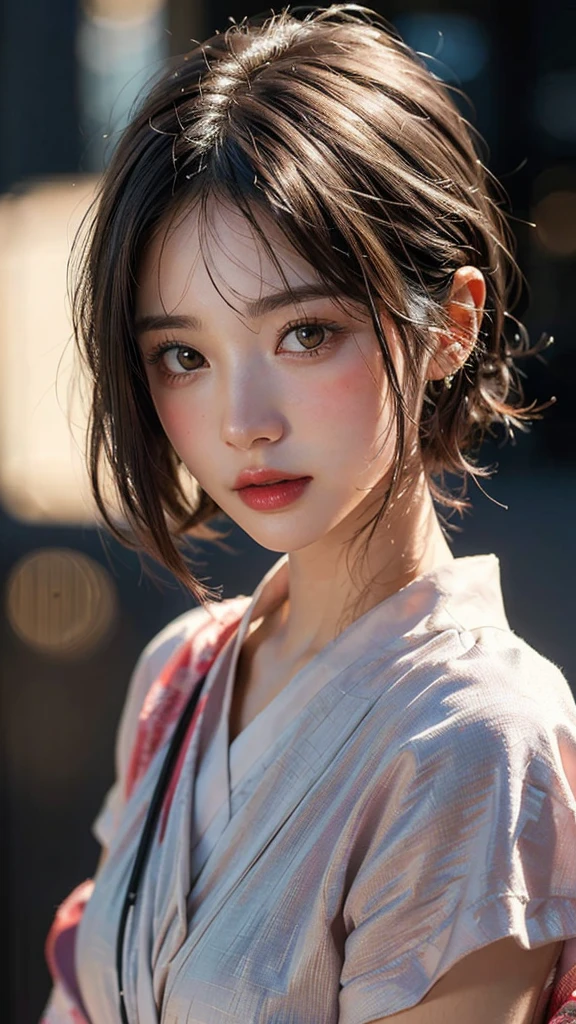 (Highest quality, masterpiece:1.3), shape, ((Beautifully detailed face)), beautifully detailed skin, Intricate details, Very detailed, Best image quality in 8K,(18 year old high school girl:kimono,sexy:2.0,Completely naked,Undressing),A Japanese girl,,(Detailed Hair,Bobcut:1.4),Detailed lips,Open your mouth,(The whole body is shown:1.9,Long Shot),blush,Embarrassing,Realistic Face,Realistic Skin,(Vibrant Skin),Vivid lips,Lip gloss