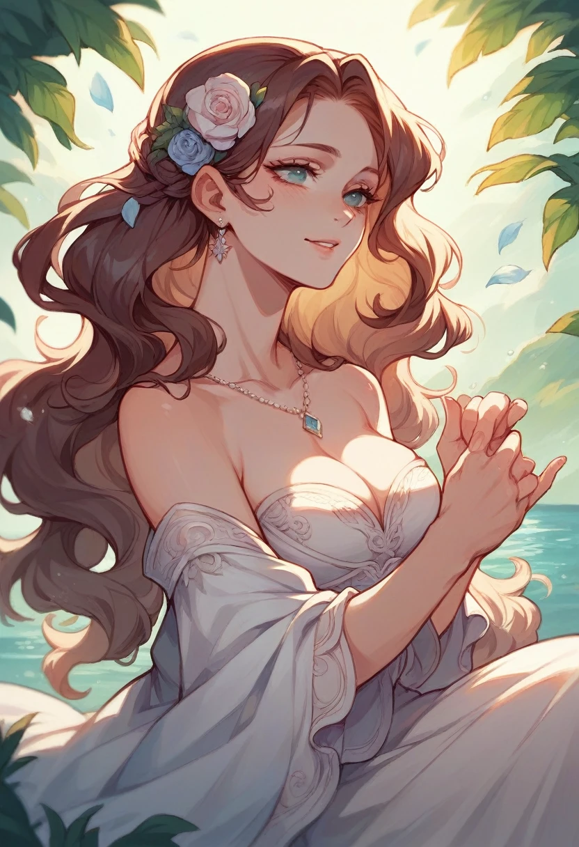 Beautiful womens in sea. Romantic