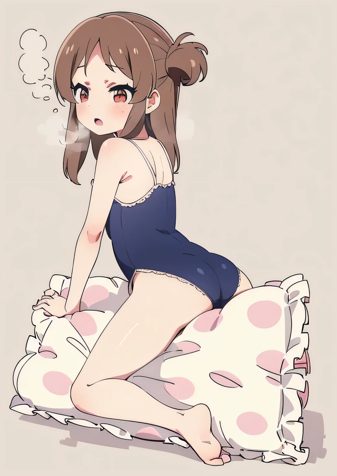 (best quality, masterpiece),mine , details), (Light and shadow oxtail , bed background, Cute girl posing on pillow ,Pillow,(piles of Pillow),Upholstered,((four poster bed)),Soft pillow quotation,Lots of Pillow,(Pillow),The love surrounding the protagonist,steam,Luxury Pillow),(luxury bed),(Gorgeous pattern pillow),luxurious pillow,(bedroom ),pillow humping,hump,open mouth,red eyes , kneeling,(Love around the protagonist),(Steaming hot),(pillow),Four poster bed,Canopy bed,Lots of pillow heads,princess bed , frilled pillow , long hair , frilled pillow , (pink polka dot pillow) , ((tachibana Arisu))