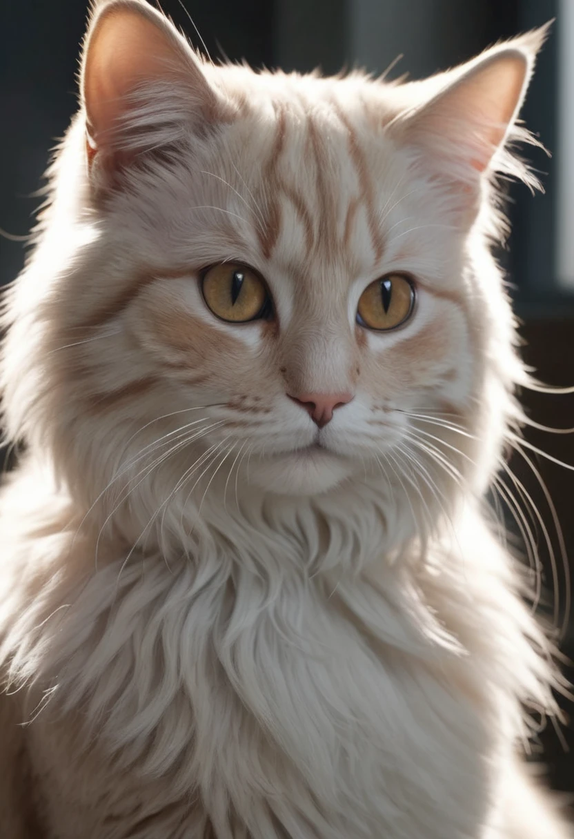 ((Cat face only)),，Full Shot，Fluffy hair, Anthropomorphic representation, Rich colors, Exquisite detail, masterpiece, Realistic，art, CG, Realistic, Unreal Engine , True light and shadow, beautiful Rich colors, Amazing details, high quality，ear