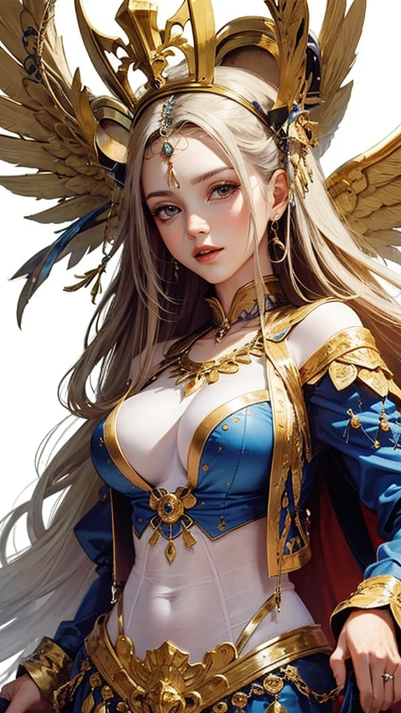 Goddess　beautiful　Long Hair　beautiful　gorgeous　Golden Clothes　whole body　Face forward　crown