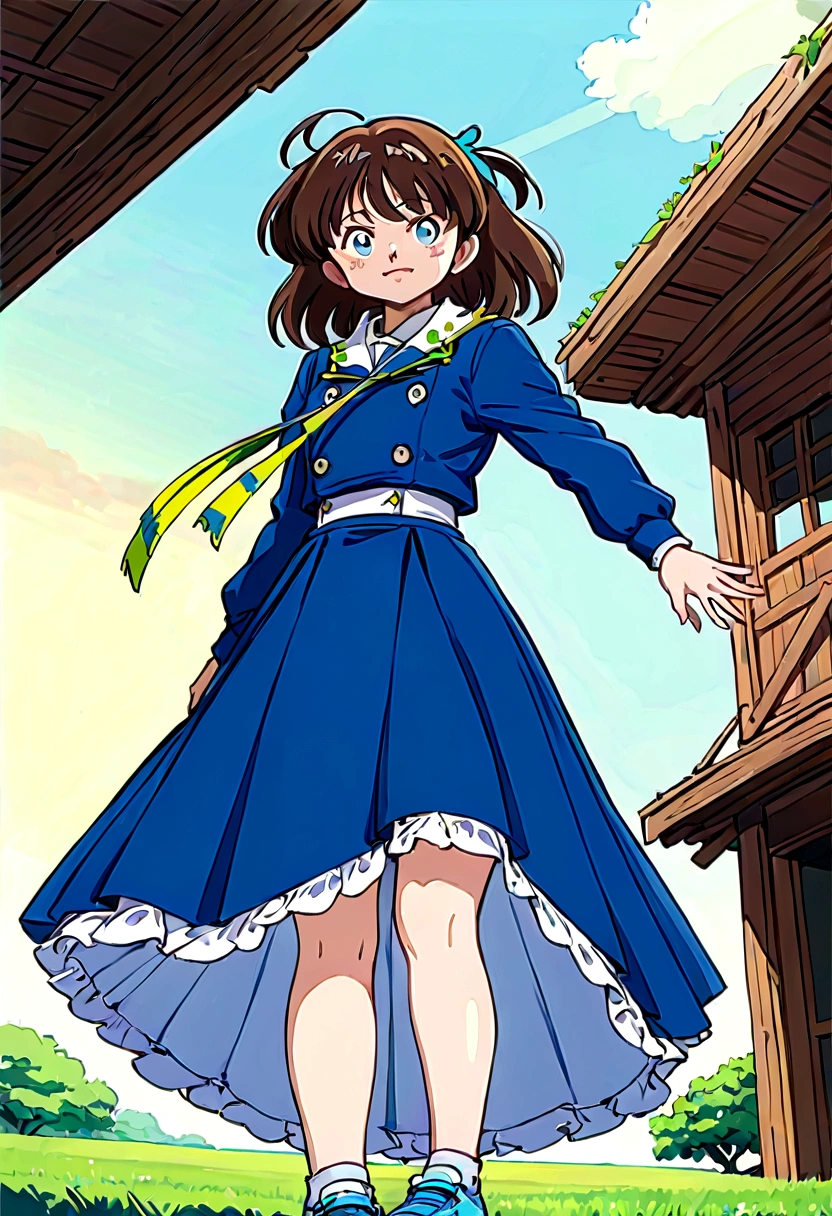 音無響子
Low - Angle、
Low - Angle、Long skirt、Hold down your skirt that is being blown up by the strong wind、Anime white panties in a strong wind、Crotch is visible
ローレグのパンツ、Color: White、
Crotch is visible、
、Lined、White lace lining、