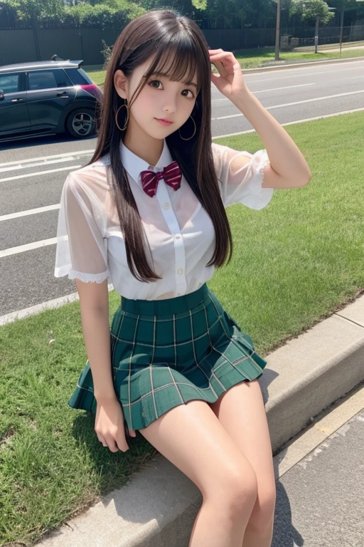 (Raw photo:1.2), (realistic), beautiful detailed girl, highly detailed eyes and face, thin and beautiful eyes, huge file size, High resolution, very detailed, highest quality, [table top:1.6], shape, very detailed, small details, highest quality, 8k wallpaper, movie lighting,  multiple Japanese schoolgirls, 3 female students, flower々A spring plateau in full bloom, Wind so strong that you can&#39;t stand, In the strong wind, all the female students&#39; skirts are lifted up and their panties are visible., In the warm highlands of spring, Extremely strong winds , シャツが開いて白いbra is visible, The wind opens the front of my shirt, bra is visible, her shirt blows away in the wind,  Their skirts fly up in the strong wind, I can see white panties, slender body, young face, small breasts, exposed underwear, Warm spring storm scene, spring scenery, many spring trees, Female students stand to avoid being blown away by strong winds