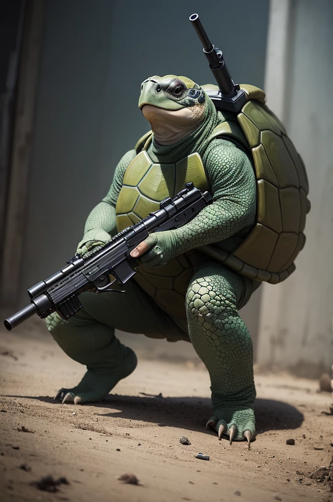 A turtle with gun