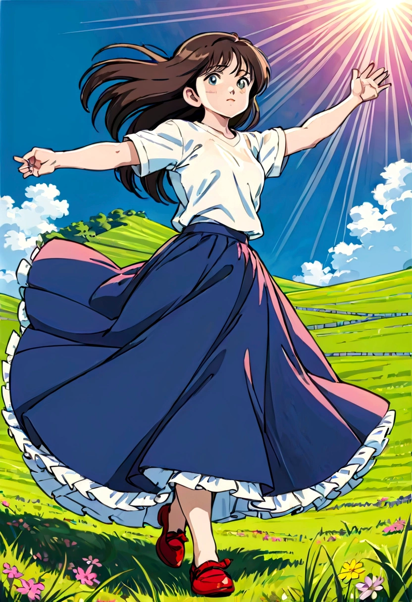 音無響子
Low - Angle、
Low - Angle、Long skirt、Hold down your skirt that is being blown up by the strong wind、Anime white panties in a strong wind、Crotch is visible
ローレグのパンツ、Color: White、
Crotch is visible、
、Lined、White lace lining、
