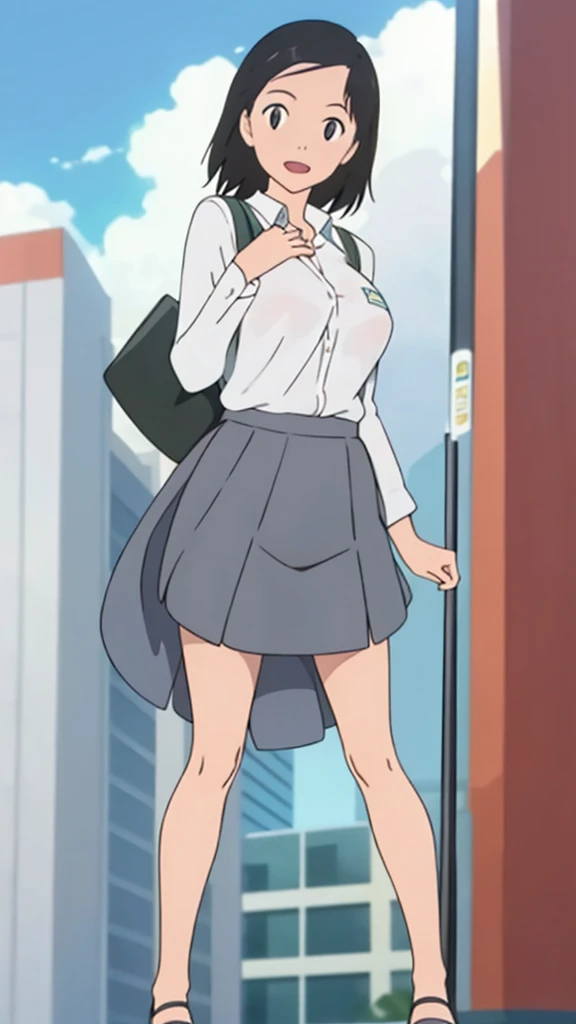 masterpiece, best quality, 独奏,1girl,looking at viewer,city,anime style,
tamaki,White lace panties、Large Breasts、Lift up the skirt of a suit、Get on all fours and stick your butt out、Erotic Illustrations