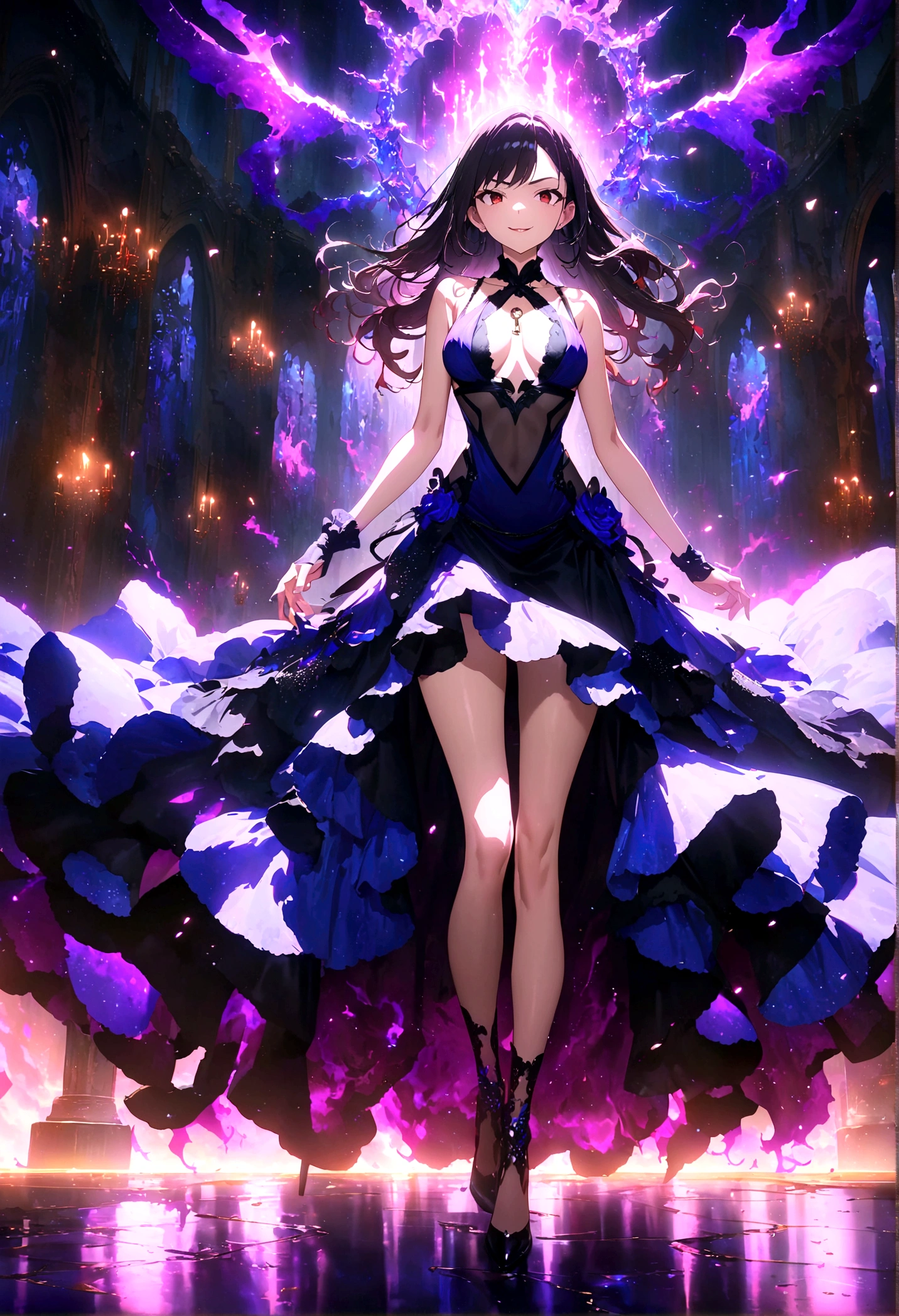 finest masterpiece, Super detailed, Highest quality, Sharp focus, 12k, ultra hi resolution picture, 1girl, tifa lockhart \\(refined dress\\), final fantasyfull body,dark aura,evil smile, masterpiece, best quality, very aesthetic, absurdres, anime artwork, anime style, key visual, vibrant, studio anime, highly detailed,1girl,