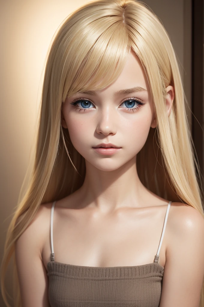 Make a realistic beautiful  blonde girl 