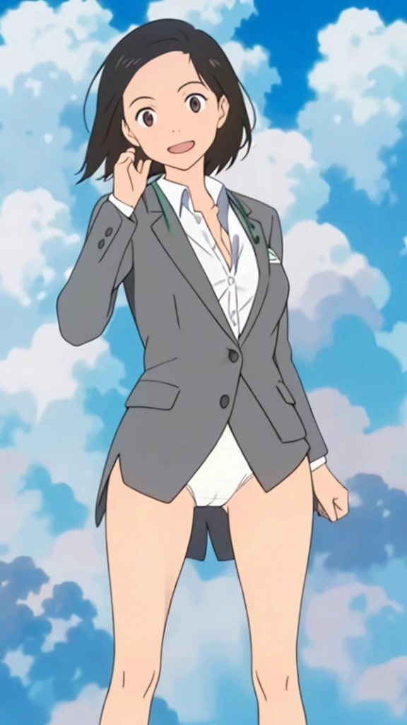 masterpiece, best quality, solo,1girl,looking at viewer,city,anime style,
tamaki,White sexy panties、Large Breasts、Lift up the skirt of a suit、Get on all fours and stick your butt out、Erotic Illustrations、Stick your butt out backwards、Her shirt is open because of her large chest、She straddles the viewer and her panties are shown up close、Crouching、Leg spread