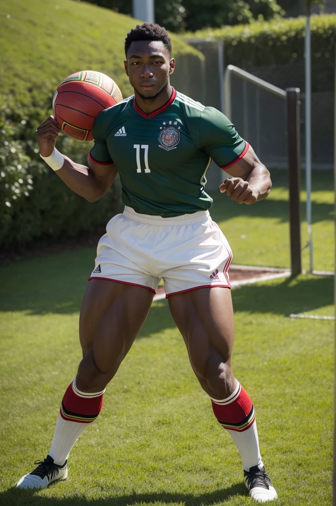 Muscular Pele player, with the German uniform 