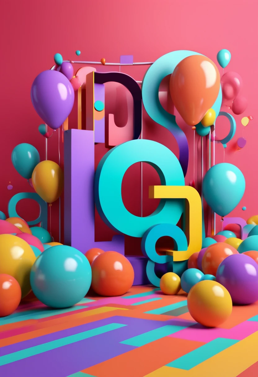 banner, minimalist, Character 3D Colorful, colors, UItra, 3D render, 16K, --q 5 --ar 7:4