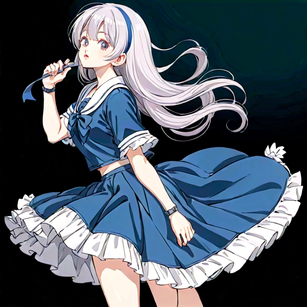 音無響子
Low - Angle、
Low - Angle、Long skirt、Hold down your skirt that is being blown up by the strong wind、Anime white panties in a strong wind、Crotch is visible
ローレグのパンツ、Color: White、
Crotch is visible、
、Lined、White lace lining、