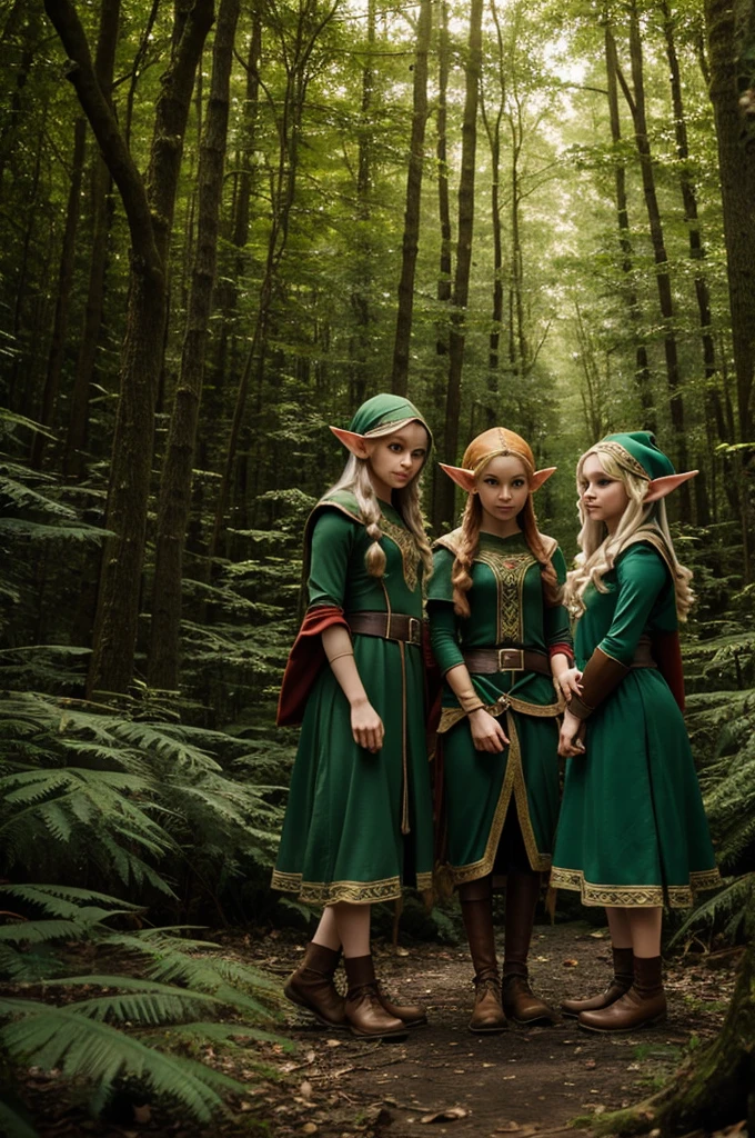 3 elf friends in a forest
