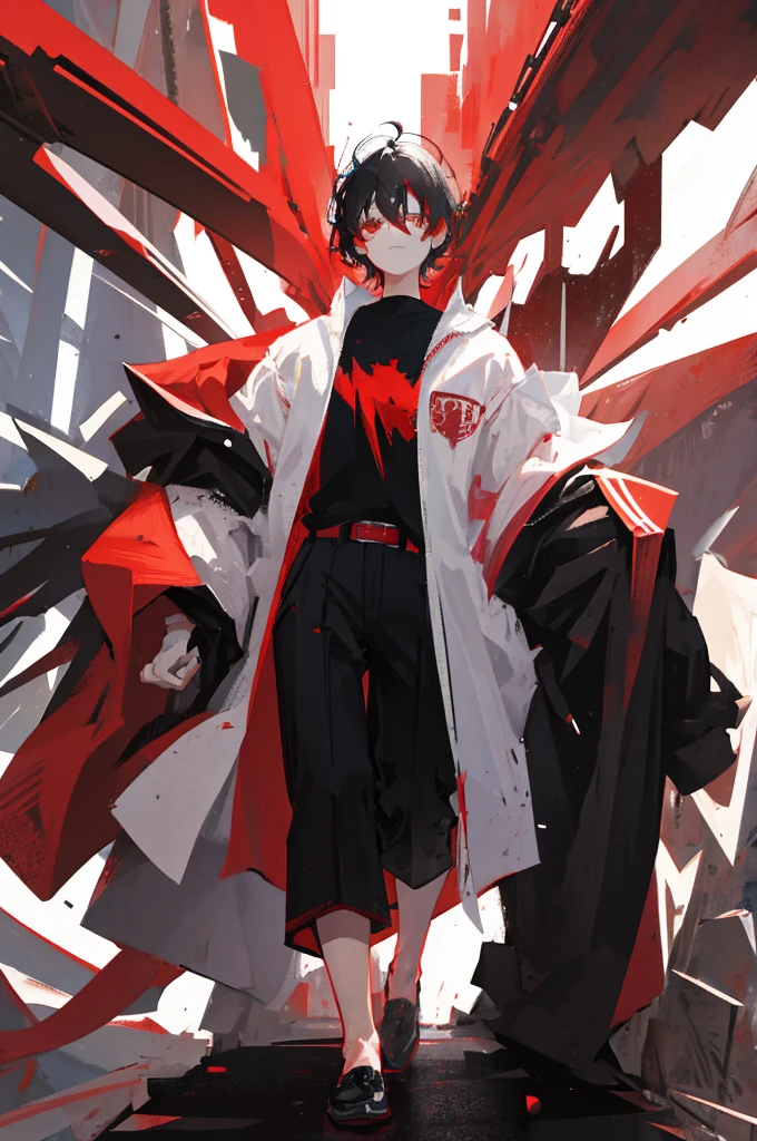 black hair, red eyes, boy, immortal