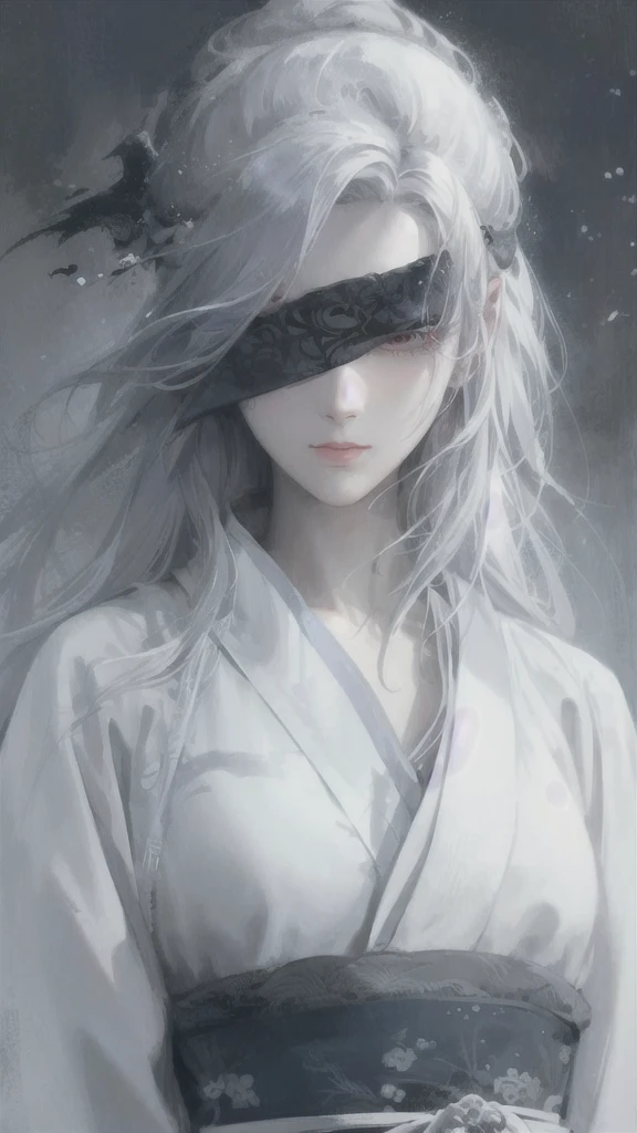 a close up of a woman with white hair and a white mask, beautiful character painting, guweiz, artwork in the style of guweiz, white haired deity, by Yang J, epic exquisite character art, stunning character art, by Fan Qi, by Wuzhun Shifan, guweiz on pixiv artstation