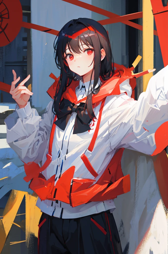 black hair, red eyes, girl, butler, immortal