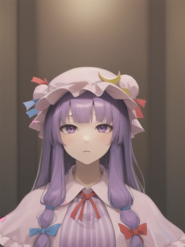 ((Masterpiece:1.2, คุณpictureดีที่สุด, high_resolution, different_picture)),  patchouli_knowledge,  milf, 1girl, 独奏, close up, patchouli knowledge from Touhou, long hair, purple hair, purple eyes