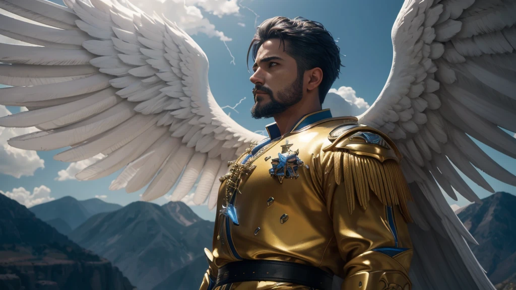 angel, Divine Male Angel, natural, God's Army Angel, angel Masculino de Deus, Strong male angel, God's Army, God's Angel Man, Jewish Beard, Hebrew Angel, Sky God's, God's Sky Heavens, Realistic Man, celestial armor, Beauty, Blue Thunder, fire azul, Realistic fire azul, realistic thunder, electrical screws, realistic detailed 8k, 16K realistic detail, stark, Detailed realistic color, Detailed realistic thunder, fire azul Realistic 8K, Cores photorrealistic 8K, 8K detailed colors, Nitidez photorrealistic 8K, ULTRAHD Photorealism, Divine fire azul, Divine Electric Blue Thunder, Sombras photorrealistics 8K, Textura photorrealistic, naturey, heavens, heavenly, sky night, beauty sky, natta, majestic, majestic Sky, Naturally Elegant, thunders, Sky thunders, Divine thunder, Linda, doradas, starlight, Heavenly Bolts, Blue Electricity, Blue Screws, Rendering, photorrealistic, UltraHigh Definition, 4K, detailed textures, thunder, detailed shadows, detailed colors, naturey Linda, Great Divine, detailed contrast, realistic contrast, high resolution, detailed colors, realistic detailed 16K, 8k high definition, detailed contrast, realistic contrast, high resolution, detailed colors, fire, villany, realistic detailed, chic, 