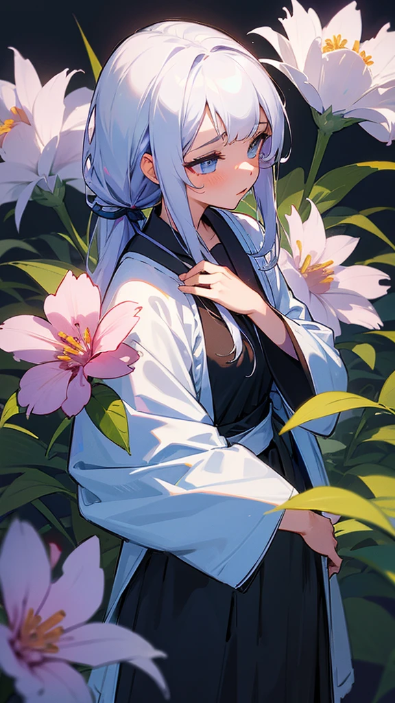 A girl with flowers 