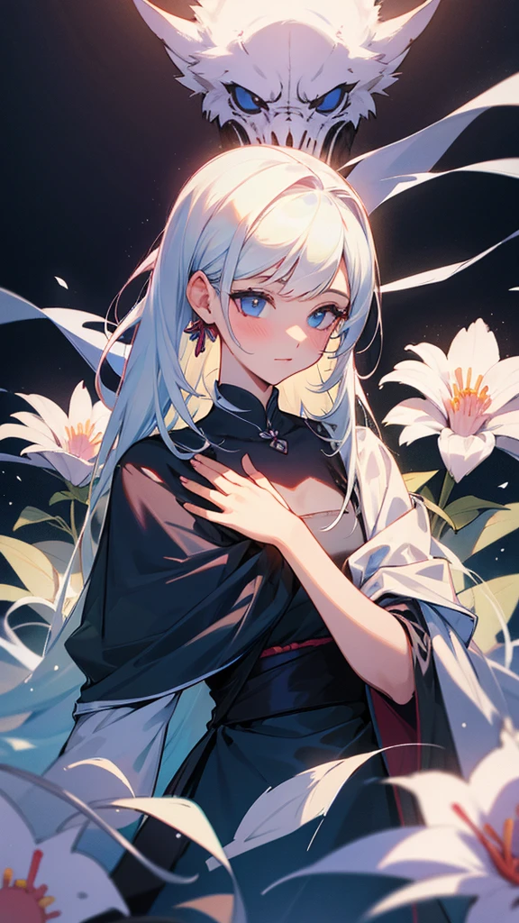 A girl with flowers