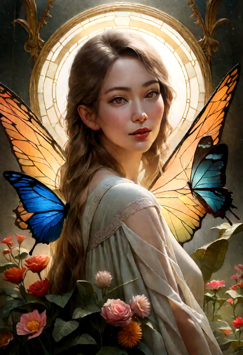 (Highest quality,4K,8K,High resolution,masterpiece:1.2),Super detailed,(Realistic,photoRealistic,photo-Realistic:1.37),Transcendental metaphor,Translucent Essence,Butterfly Metamorphosis,Mysterious presence,Mysterious atmosphere lighting,Transformation of the Soul,Transcendental Journey,Subtle shades of pastel colors,A moment of change,Crossing boundaries,Delicate and intricate details,Blooming Flowers,Powerful symbolism,Self-evolution,Transcendental beauty,崇高で超Realistic,Hidden meaning revealed,Transcendence of the natural world,Mystical and transformative,Translucent butterfly wings,Serene and otherworldly,Amazing、Awe-inspiring,Transformation of everyday life,Unlimited creativity,Transcending reality,Energy for Change,Healing and growth,Vibrant and harmonious composition,Nurturing and peaceful environment,Gentle and pleasant texture,A transcendent connection with nature,Blooming possibilities and infinite possibilities,Fantastic and fantastic atmosphere,Extremely perverted,Beyond time and space,reveal your true self,The pure and radiant essence of existence,A transcendental union of reality and imagination.