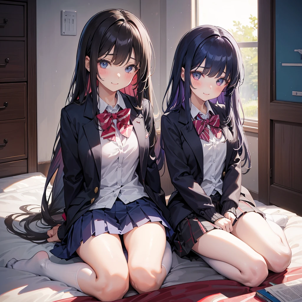 middle School girls，smile，Beautiful girls，The best quality to get you horny，Perfect Girl，Super cute girl，uniform，blazer，cardigan，Long Hair、She has her bangs down，Ultra HD，Young girl，Sex，Naughty Girls，Blowjob，Full body image，Absurd，Beautiful girls，The room，
