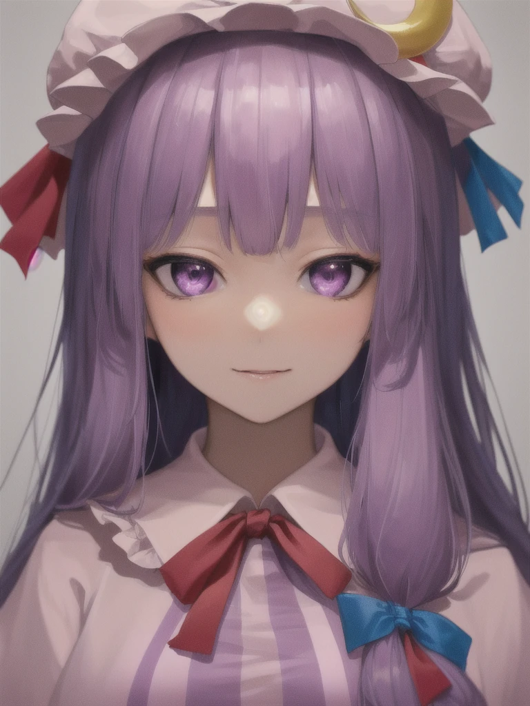 ((Masterpiece:1.2, คุณpictureดีที่สุด, high_resolution, different_picture)),  patchouli_knowledge,  milf, 1girl, 独奏, close up, patchouli knowledge from Touhou, long hair, purple hair, purple eyes, portrait, 