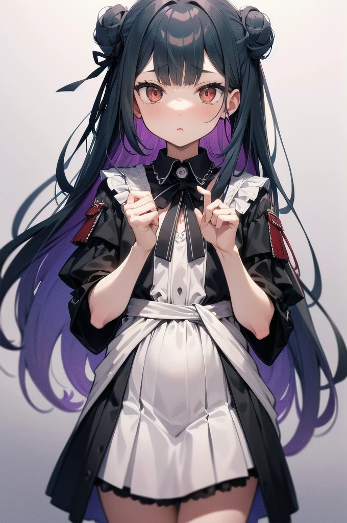 iruha rushia、Double Peace、solo、Displeased face、