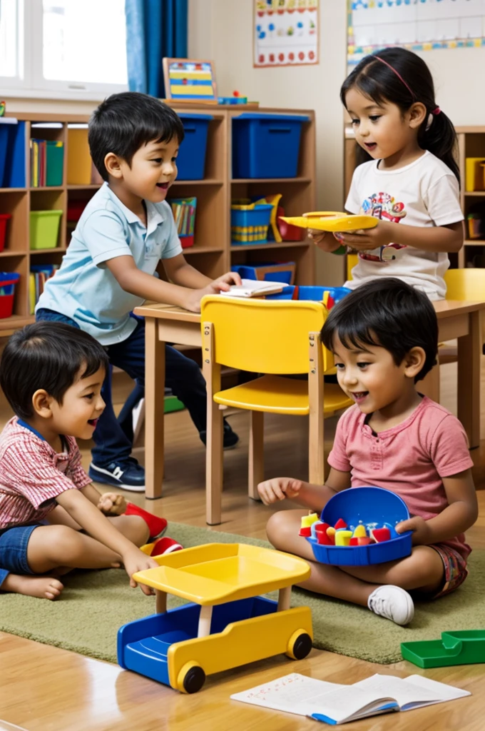 Children playing in kindergarten