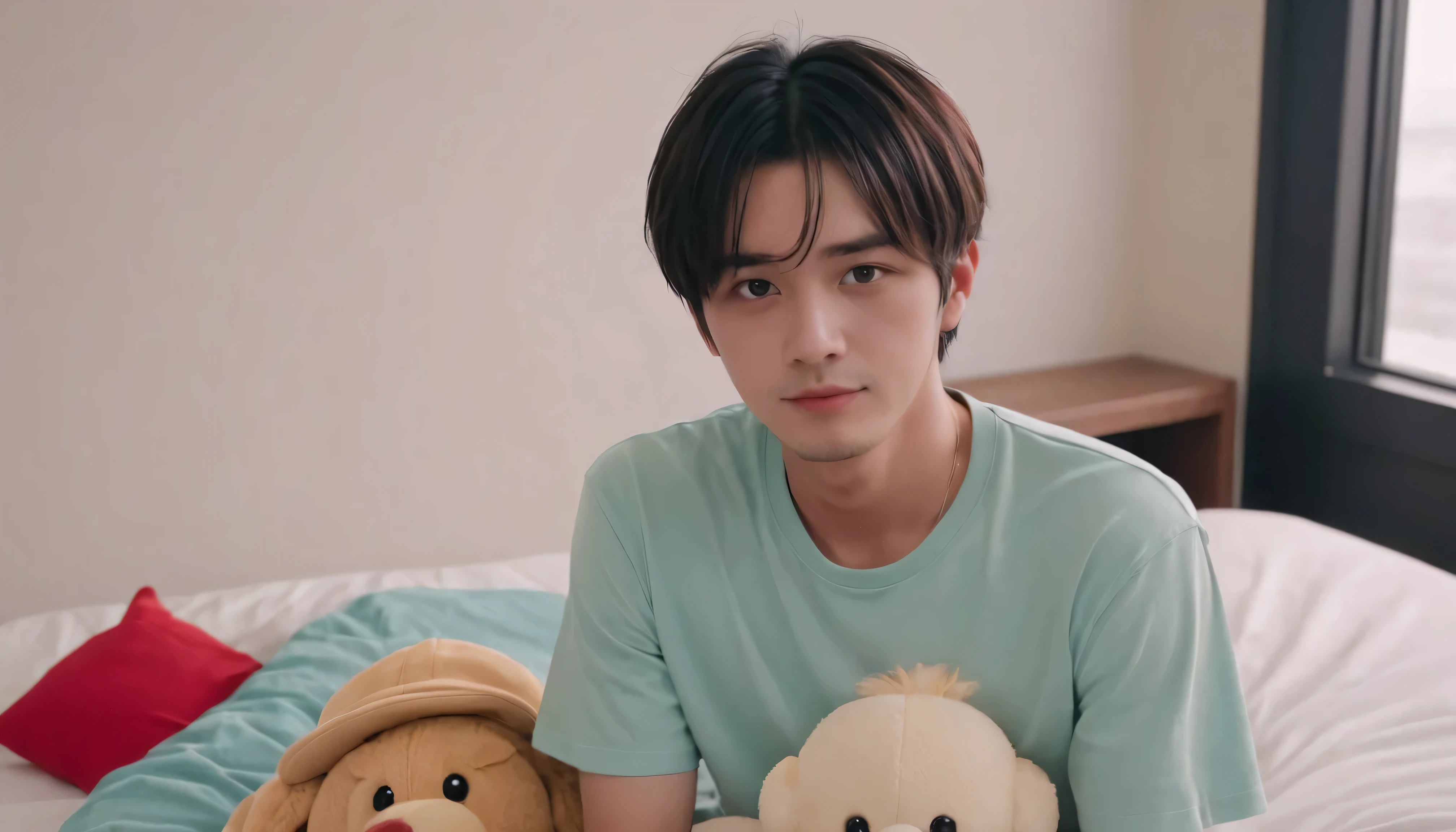 A man in his fifties sitting on his bed with a stuffed toy, Low quality video, Brady of the Drain Gang, 1. The thin face of a 7-year-old boy, Grainy image, Tommy 1 6 years old, Instagram Stories, Tawan Duchanee, Low quality video, Taehyung eating Gucci fries, Giga Chad is crying, Luan Cute Vtuber