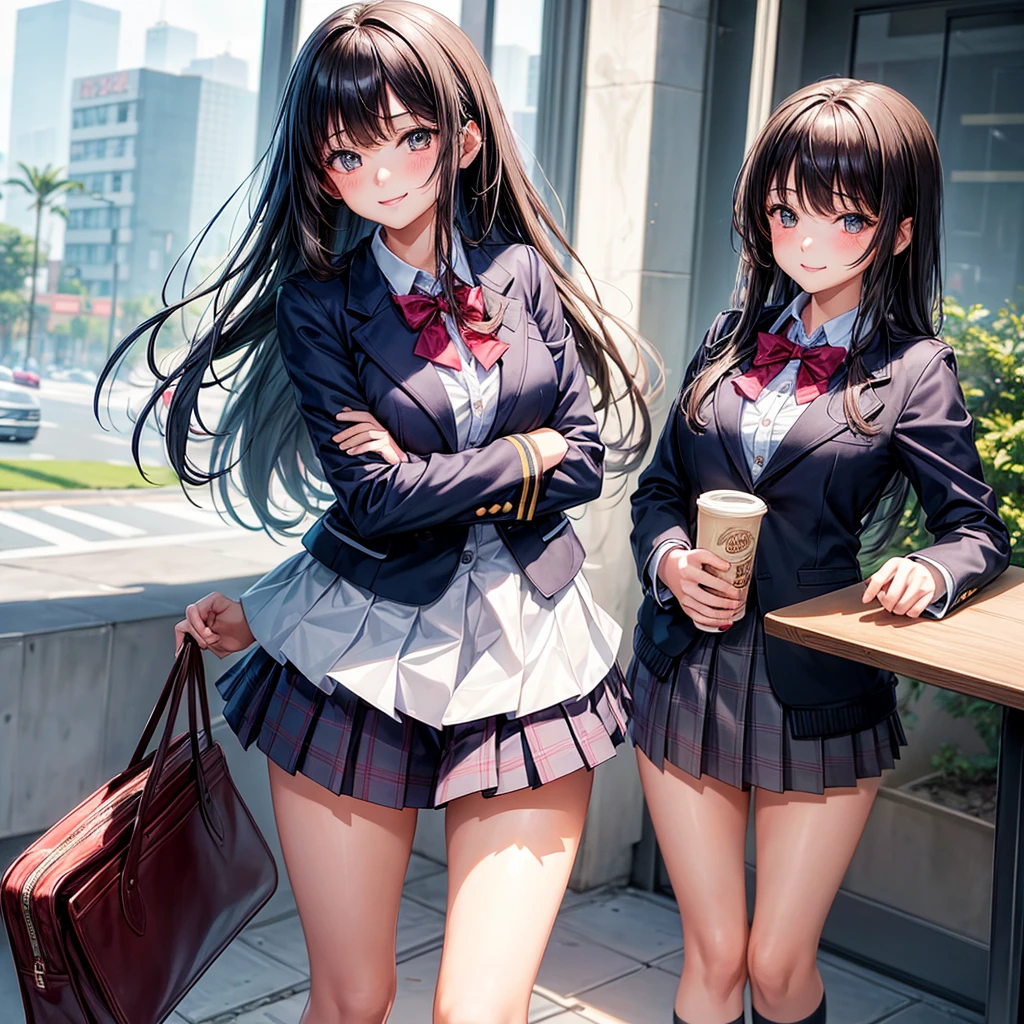 middle School girls，smile，Beautiful girls，The best quality to get you horny，Perfect Girl，Super cute girl，uniform，blazer，School festival，Wearing a cardigan，Long Hair、She has her bangs down，Ultra HD，Young girl，Sex，Naughty Girls，Full body image，Absurd，Beautiful girls，