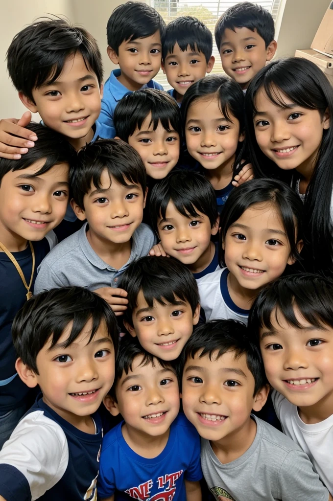 7 boys kids and 5 girls kids of 5 years are excited for reunion